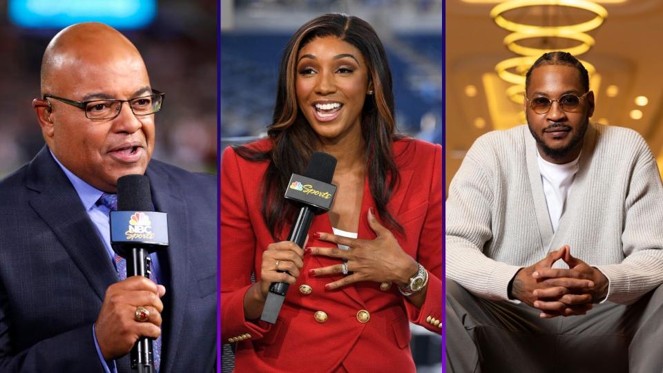 NBC Sports Broadcasters Mike Tirico Maria Taylor Carmelo Anthony